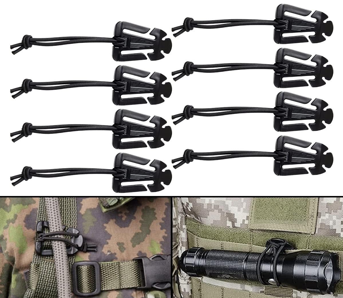 Amazon.co.jp: GearHill Molle ウェブドミネーター ゴム紐付き バック